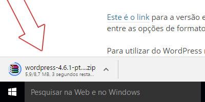 Wordpress em português, compactado Zip
