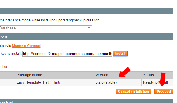 proceed to install magento connect manager