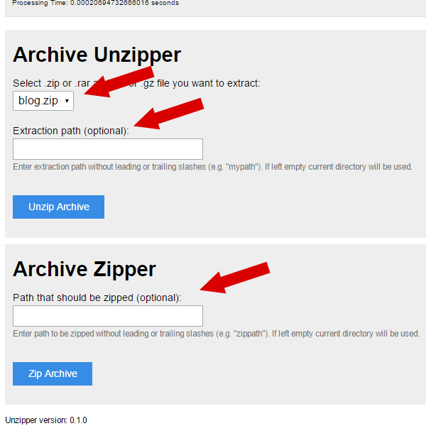 Descompactar arquivos pelo PHP ZIP