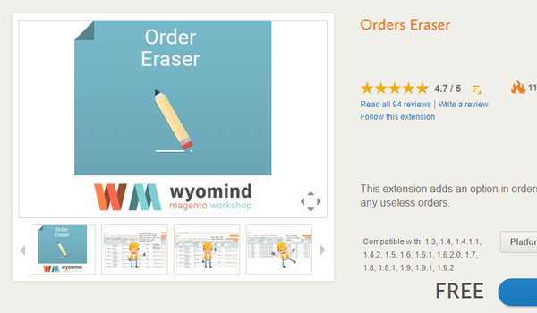 módulo Orders Eraser by wyomind