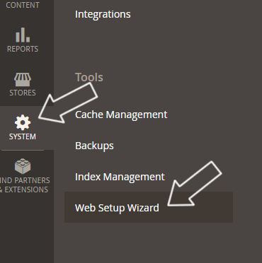 acesse system / web setup wizard