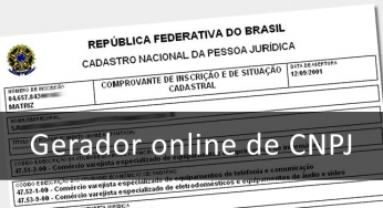 Gerador online de CNPJ válidos
