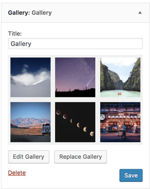 galeria de fotos no widget