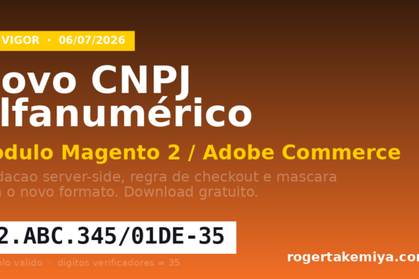 Módulo Magento 2 para CNPJ alfanumérico