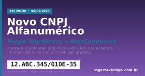 CNPJ alfanumérico no WooCommerce: plugin grátis de máscara e validação