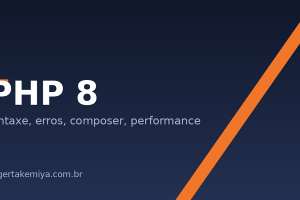 Capa da trilha de PHP 8: sintaxe, erros, composer e performance