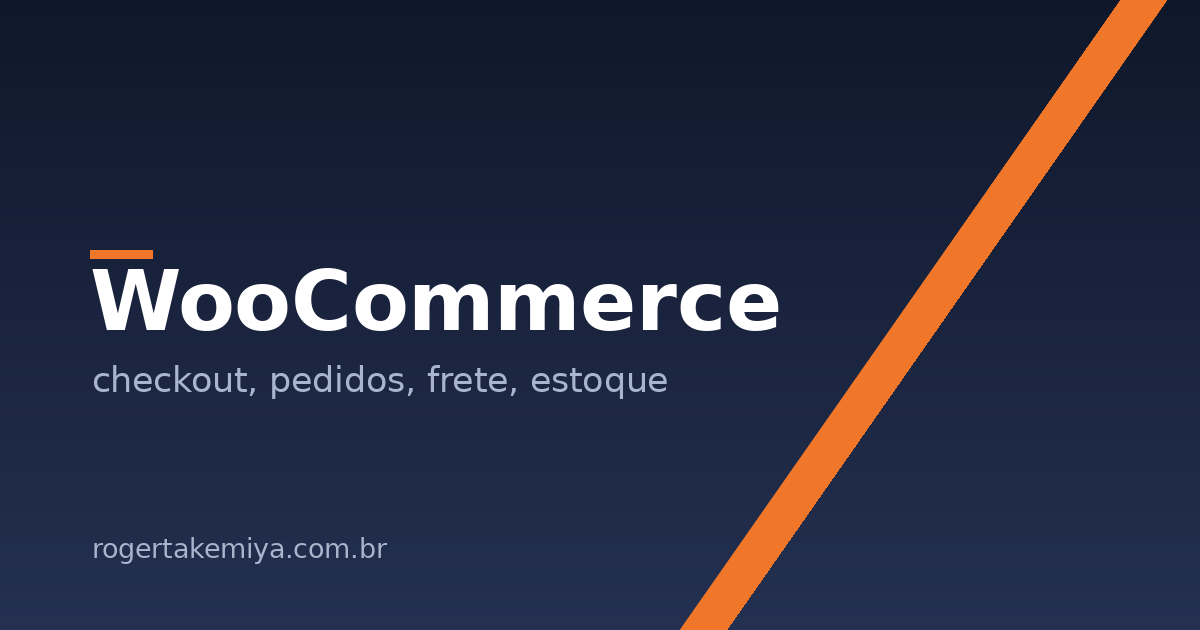 Capa da trilha de WooCommerce: checkout, pedidos, frete e estoque